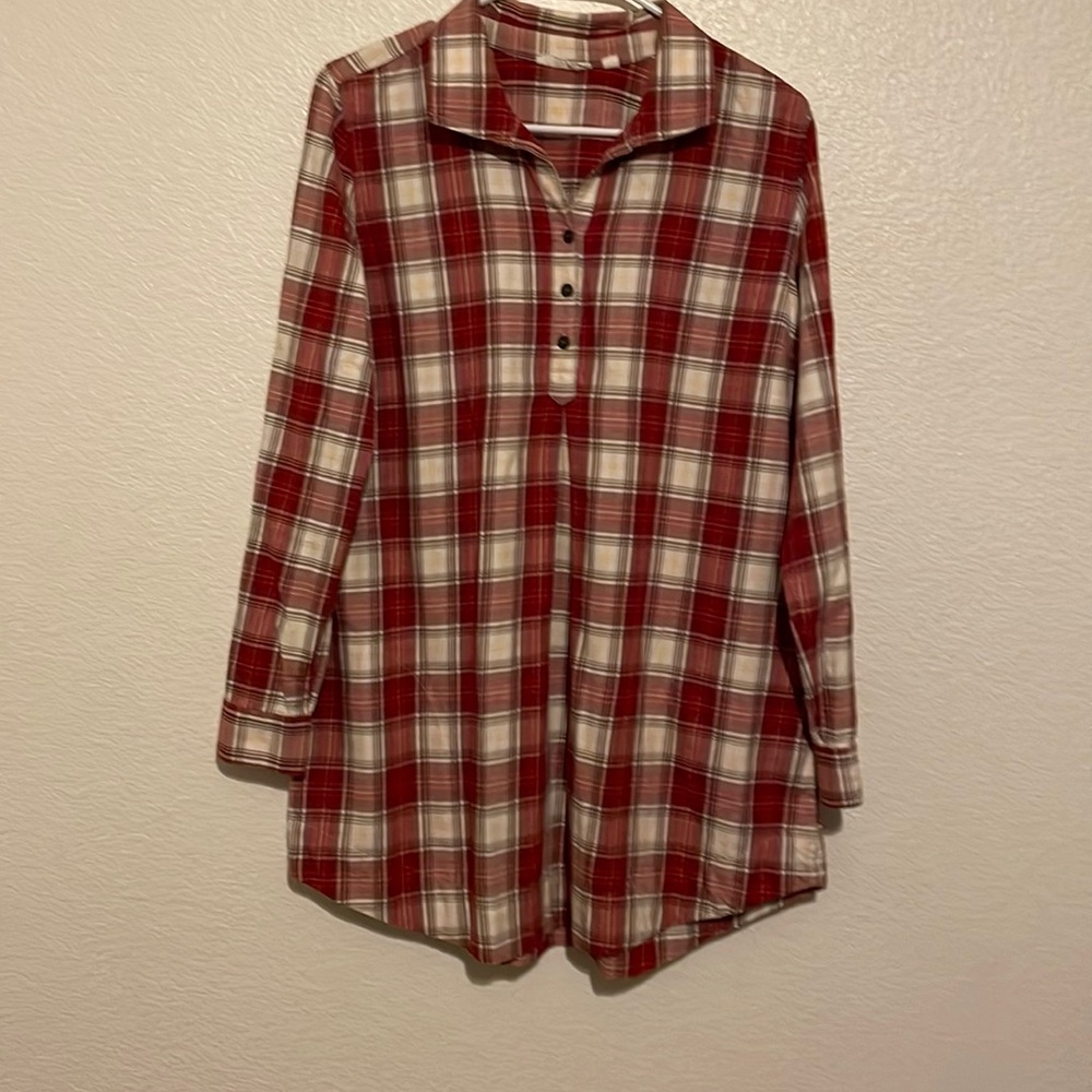 Women Long Red Flannel